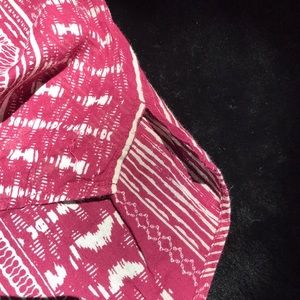 Eddie Bauer Sleeveless Cotton Tank Top Tie Neck Burgundy Maroon Brick Wine S